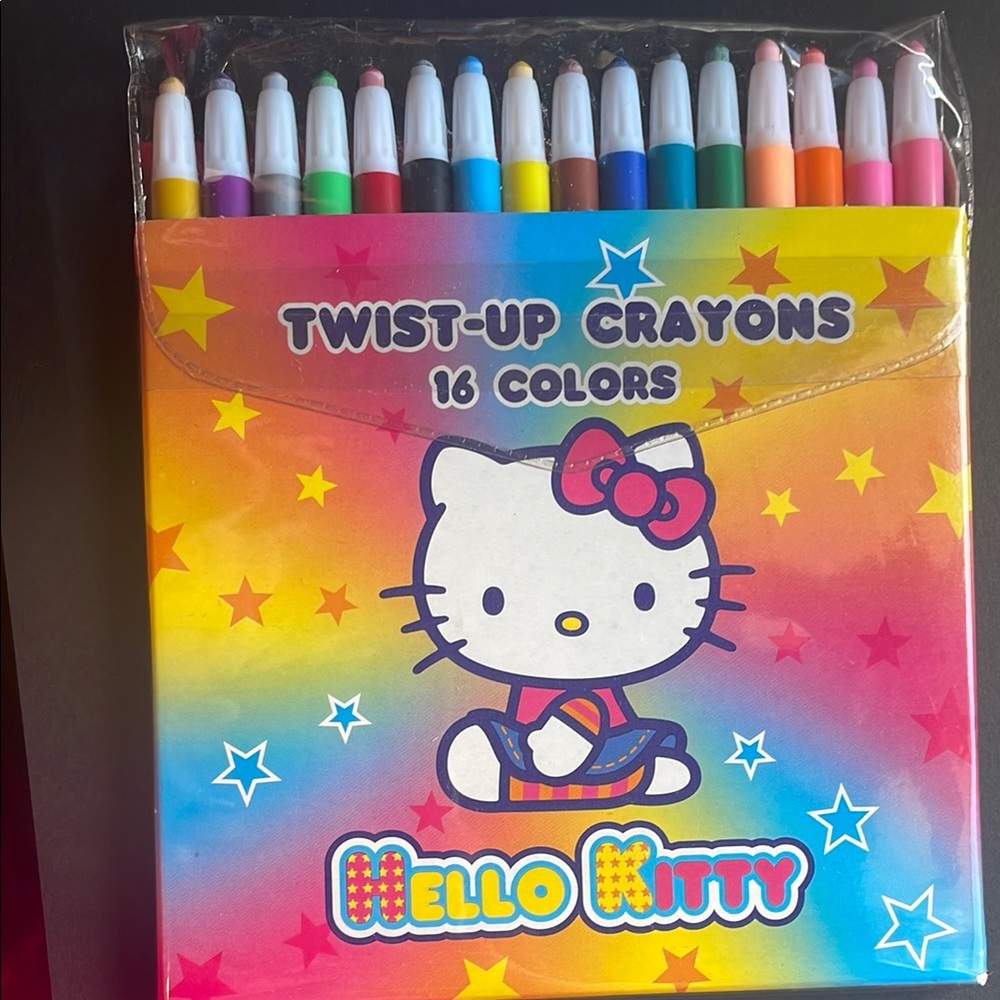 Hello Kitty Twist-Up Crayons - 16 Colors